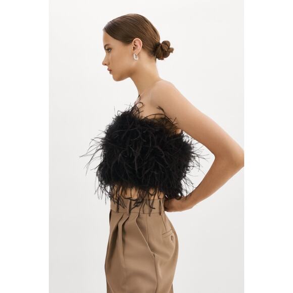 $295 Lamarque Zaina Feather Boustier Small - Picture 2 of 8